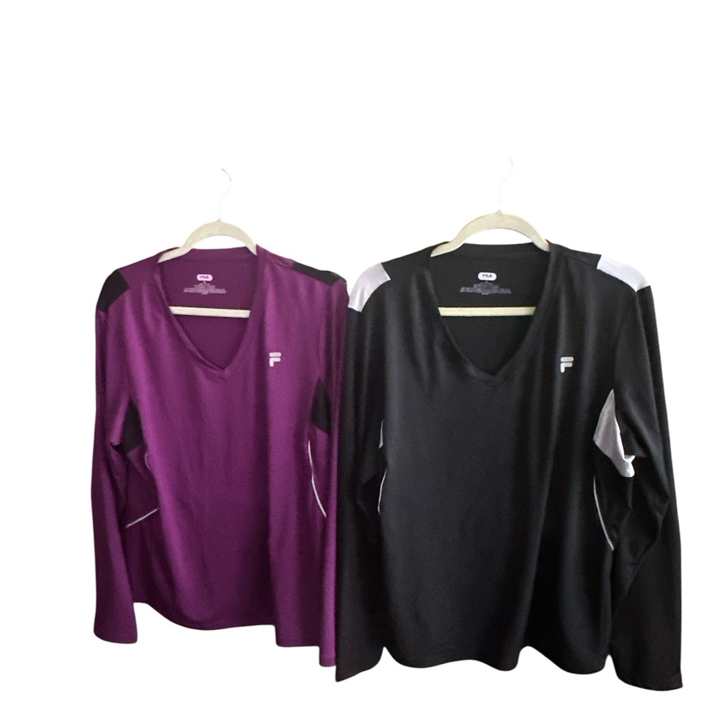 Fila Sport Black and Purple Long Sleeve Tops